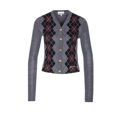 GANNI GANNI WOMEN CHECK CARDIGAN