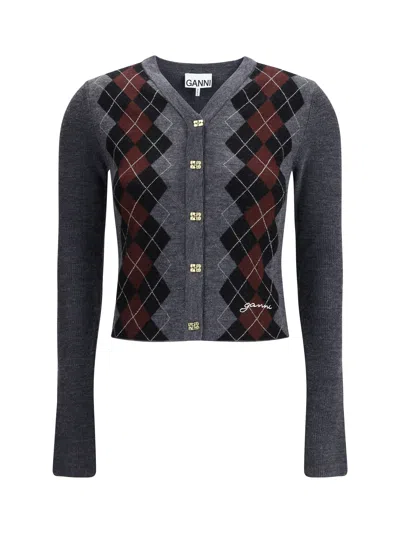 GANNI GANNI WOMEN CHECK CARDIGAN