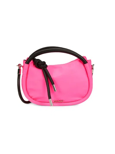 Ganni Women's Contrast Strap Shoulder Bag In Sugar Plum