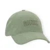 GANNI WOMEN'S CORDUROY CAP IN GREEN