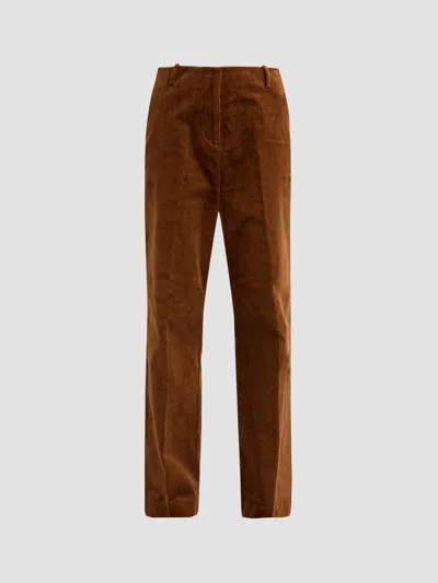 Ganni Women's Corduroy Low Crotch Pants In Brown