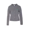 Ganni Future Knit Cardigan Crewneck In Gray