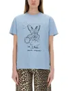 Ganni Future Basic Jersey Bunny Relaxed T-shirt Soft Chambray In Multicolor