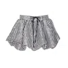 Ganni Skirt With Balloon Effect And Gingham Pattern In Black
