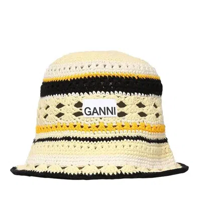 Ganni Women's Crocheted Organic Cotton Bucket Hat In Multi