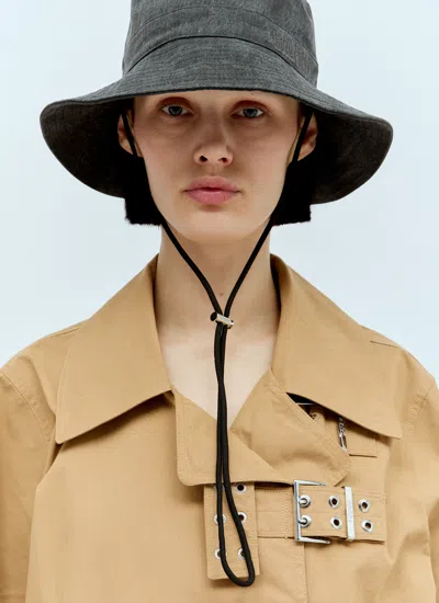 Ganni Women Denim Bucket Hat In Black