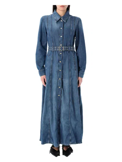 GANNI WOMEN'S DENIM MAXI DRESS