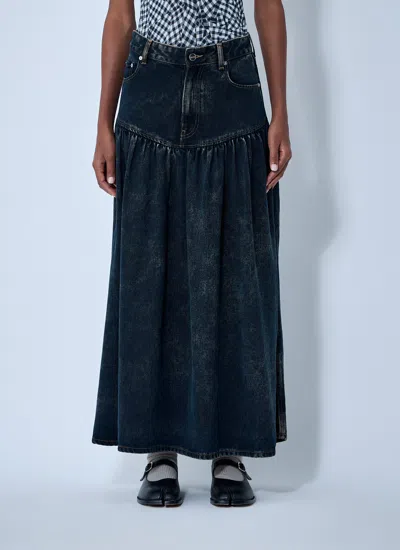 Ganni Women Denim Maxi Skirt In Black