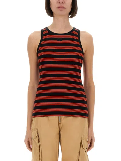 GANNI GANNI WOMEN RIBBED COTTON TOP