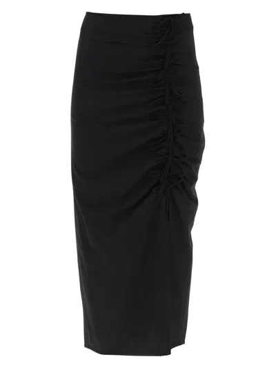 GANNI WOMEN'S DRAPEY MELANGE MIDI SKIRT