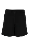 Ganni Logo Organic Cotton Shorts In Black