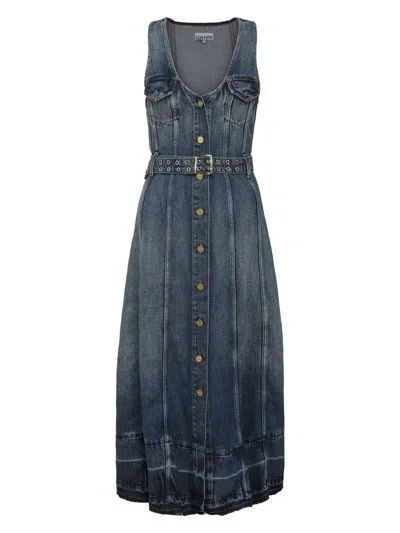 Ganni Women's Dress In Blue