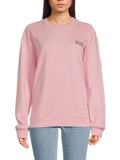 Ganni Women's Drop Shoulder Sweatshirt In Pink
