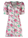 Ganni 3d Jacquard Button Down Mini Dress