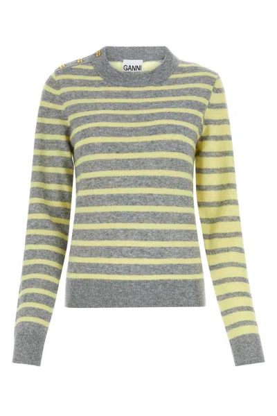 Ganni Women Embroidered Wool Blend Sweater In Multicolor
