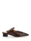 Ganni Oleatex Laced Mules In Brown