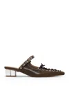 Ganni Mule Lace-up In Multi
