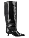 Ganni Women's Eyelets Slouchy High Shaft Boot In Black