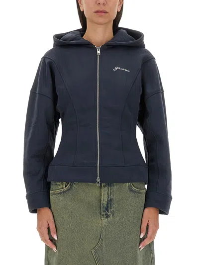 GANNI GANNI WOMEN SWEATSHIRT WITH LOGO