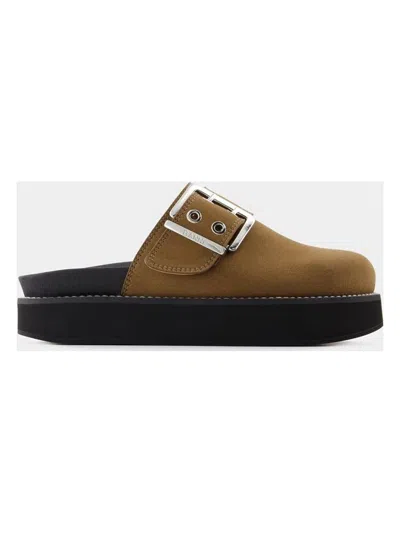 GANNI WOMEN'S FEMININE BUCKLE SLIDES