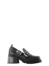 Ganni Loafers Featuring Chunky Heel And Buckle