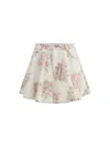 Ganni Women Floral Print Denim Miniskirt In White