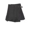 Ganni Black Fluffy Denim Wrap Miniskirt