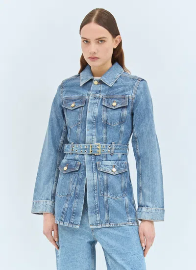 Ganni Women Foil Denim Jacket In Blue