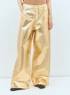 Ganni Women Foil Wide Jeans In Gold