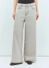Ganni Future Grey Wide Leg Jeans In Gray
