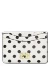 Ganni Bou Card Holder Wallet In Beige Leather In 135 Egret