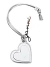Ganni Bou Heart Metallic Mirror With Logo Lettering Pendant And Heart Charm In Metal Woman In Silver