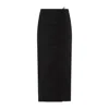 Ganni Drapey Melange Midi Skirt In Black