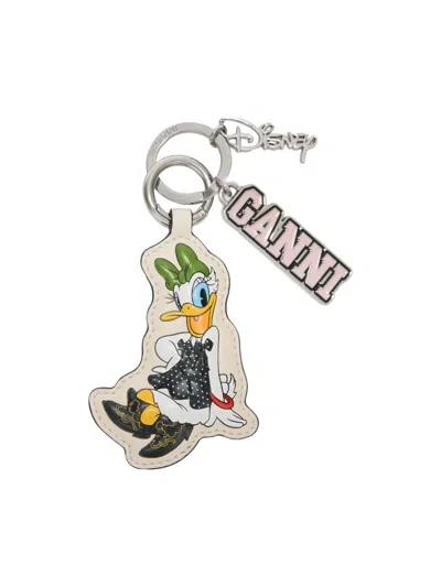 Ganni Women's  X Disney Daisy Duck Key Ring In White