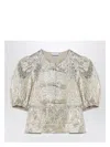Ganni Women's Gold/silver Blouse With Bows Shirt