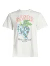 Ganni Grapes Basic Cotton Jersey T-shirt In White