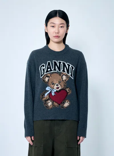 GANNI GANNI WOMEN GRAPHIC BEAR SWEATER