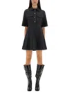 Ganni Mini Dress With Scalloped Buttons In Black