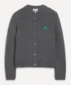 Ganni Future Knit Cardigan Crewneck In Gray