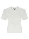 Ganni Women Heart Embroidery T-shirt In White