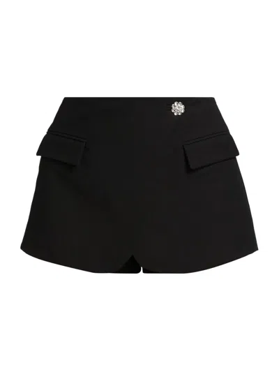 Ganni Women's Heavy Cotton Tailoring Shorts In Black