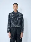 Ganni Washed Denim Belted Jacket In Multi