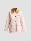Ganni Multicolor Polyester Full-length Jacket In Pink
