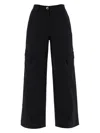Ganni Checked Canvas Trousers For Men In Black