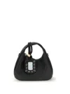 Ganni Black Handbag With Removable Shoulder Strap And Pendant With Logo In Faux-leather Woman In Black