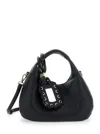 Ganni Black Handbag With Removable Shoulder Strap And Pendant With Logo In Faux-leather Woman In Multi