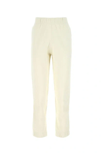 Ganni Women Ivory Cotton Blend Joggers In White