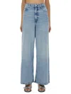 Ganni Soft Rigid Denim Baggy Jeans In Blue