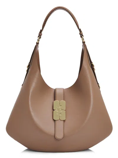Ganni Women's Kat Large Leather Tote Bag