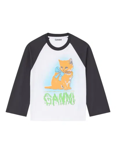 GANNI GANNI WOMEN KITTY BABY ORGANIC COTTON T-SHIRT